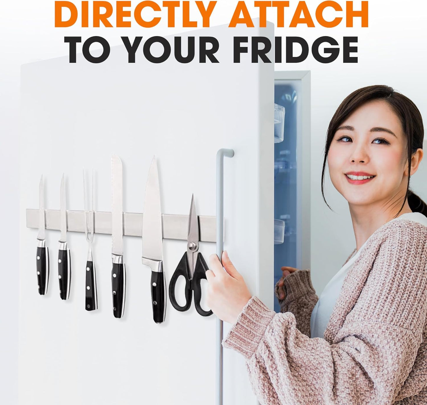 Cheer Collection Magnetic Knife Holder - 16 Inch Stainless Steel Knife Strip - Wall-Mounted Kitchen Utensil & Tool