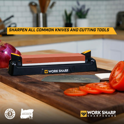 Work Sharp Benchtop Whetstone Knife Sharpener - For Knives & Edged Tools - Kitchen, Pocket, & Fillet Knives