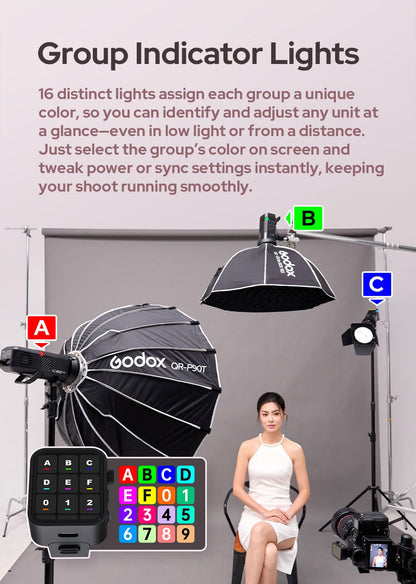 Godox AD400 Pro II AD400Pro II AD400ProII Flash, GN72 One-Tap Sync with X3/30W Bi-Color Modeling Lamp/Color Screen/16 Color Groups Indicator/Freeze Mode/460 Flashes/1/512~1/1 (with ± 0.1 Increment)