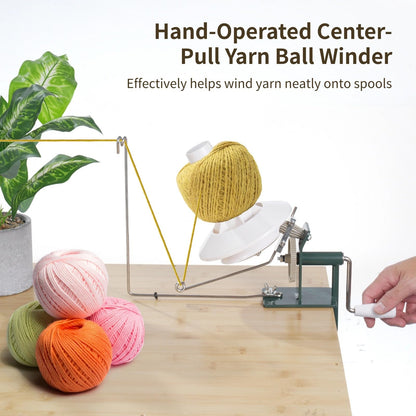Yarn Winder for Crocheting - Yarn Ball Winder Manual with Sturdy Metal Base & ABS Gear, Upgraded Clamp, Easy Table Installation, Anti-Tangle, Size 13.9 x 3.3 x 3.3 in
