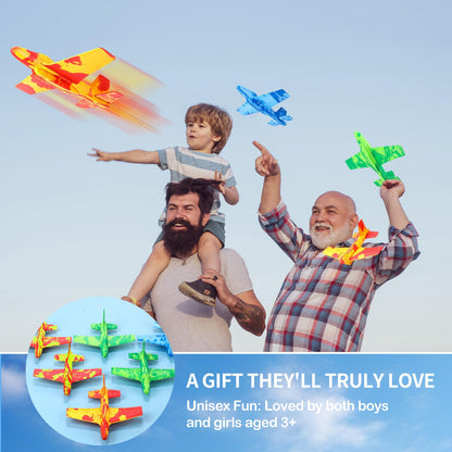 Teyva Daily 10 Pack Airplane Toys, Throwing Foam Planes for Kids Foam Airplanes Gliders Birthday Party Favor Gifts Stocking Filler Stuffer for Kids Boys Girls 8 9 10 11 12 Year Old (Camouflage Colors)