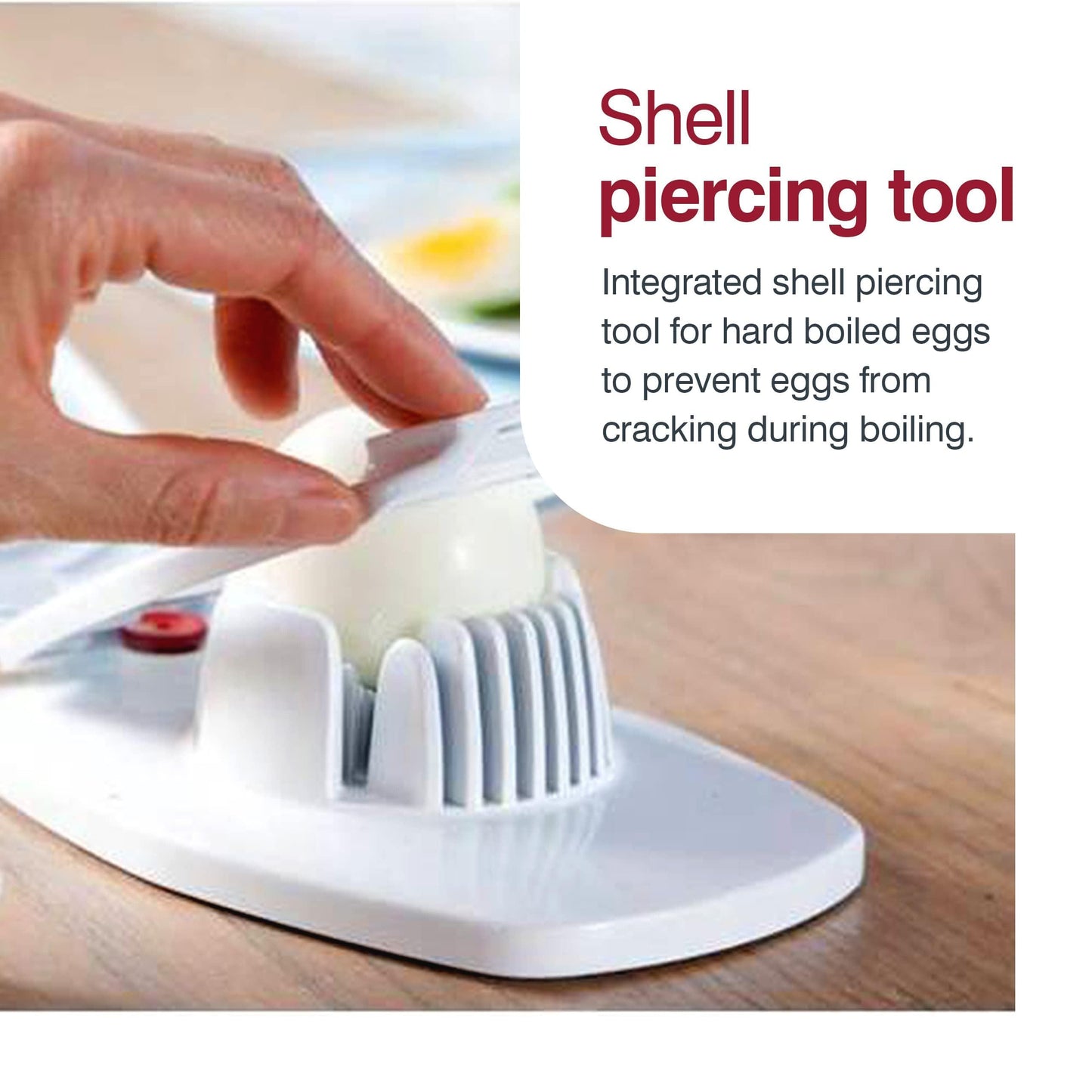 ZYLISS Egg Slicer - Non Slip, Egg Cutter and Wedger with Built in Shell Piercer