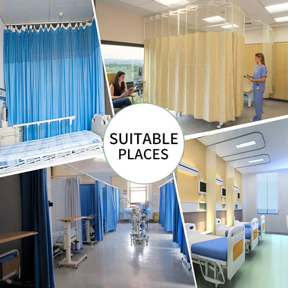 TTZ, Hospital Curtain with Flat Hooks for Hospital Medical Clinic SPA Lab Cubicle Curtain Divider Privacy Screen (Color : Dark Blue), (15 ft x 8 ft (Wide x Tall))
