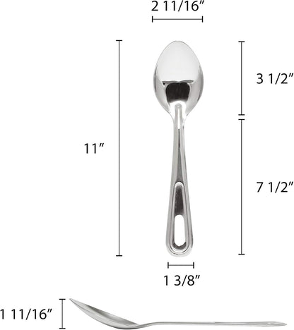 Thunder Group Solid Basting Spoon, 11-Inch with Stainless Steel Handle