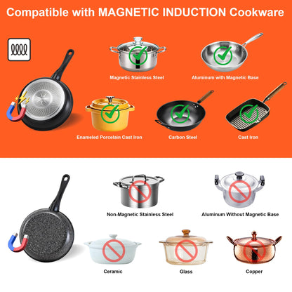 Stainless Steel Induction Cooktop, Professional Commercial Grade Single Burner Electric Cooktop, 1800W Hot Plate Portable Countertop Cooker with Temperature Control, Compatible with Magnetic Cookware