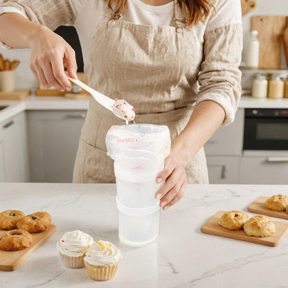 Runspich Piping Bag Holder Stand for Easy Filling – Cake Decorating Supplies Kit for Pastry & Icing Bags