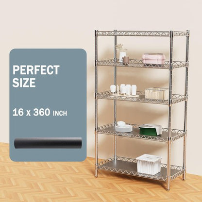 FLPMIX Thick Pantry Shelf Liner 16 inch Wide: Standard Size (16 by 360 Inch) Wire Shelf Liner - Waterproof, Heavy Duty, Easy to Cut, Plastic Kitchen Drawer Liner, Transparent Grey