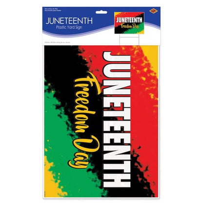 Beistle Corrugated Plastic Outdoor Juneteenth Yard Sign Lawn Décor With Metal Stake for June 19th Independence Freedom Day Black History Party Decorations