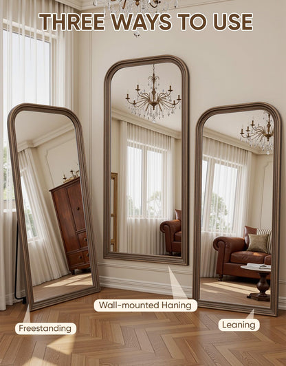 Antok 81"x41" Oversized Full Length Mirror, Extra Large Floor Mirror Freestanding or Wall-Mounted Mirror for Bedroom, Living Room, Cloakroom, Bronze
