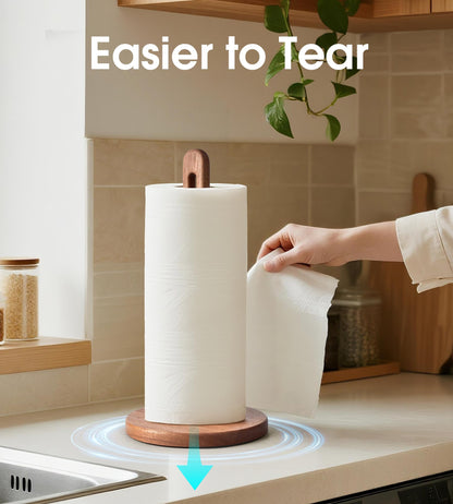 CHAUNCEY HOME Acacia Wooden Paper Towel Holder Stand for Jumbo Roll - Stylish Kitchen Paper Rack Bathroom Towel Roll Stand Organizer, UA, Solid Wood Simply Standing Countertop Paper Roll Holder, Large