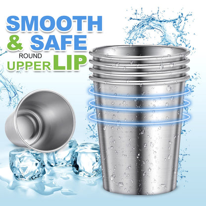 Honeydak 20 Pieces 8 oz Stainless Steel Pint Cups Unbreakable Stackable Metal Mint Julep Cups Reusable Shatterproof Drinking Glasses for Kids Adults Travel Camping Outdoor Home Bar Restaurant