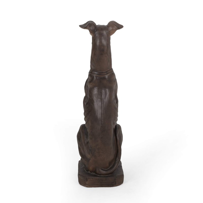 Brandbury Greyhound Dog Statue, Dark Brown