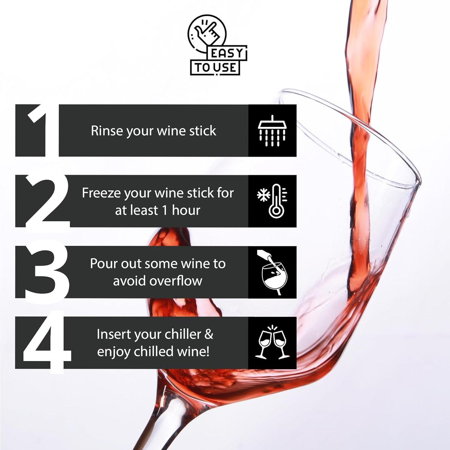 Wine Chiller Stick, Stainless Steel Wine Bottle Cooler with Aerator and Pourer