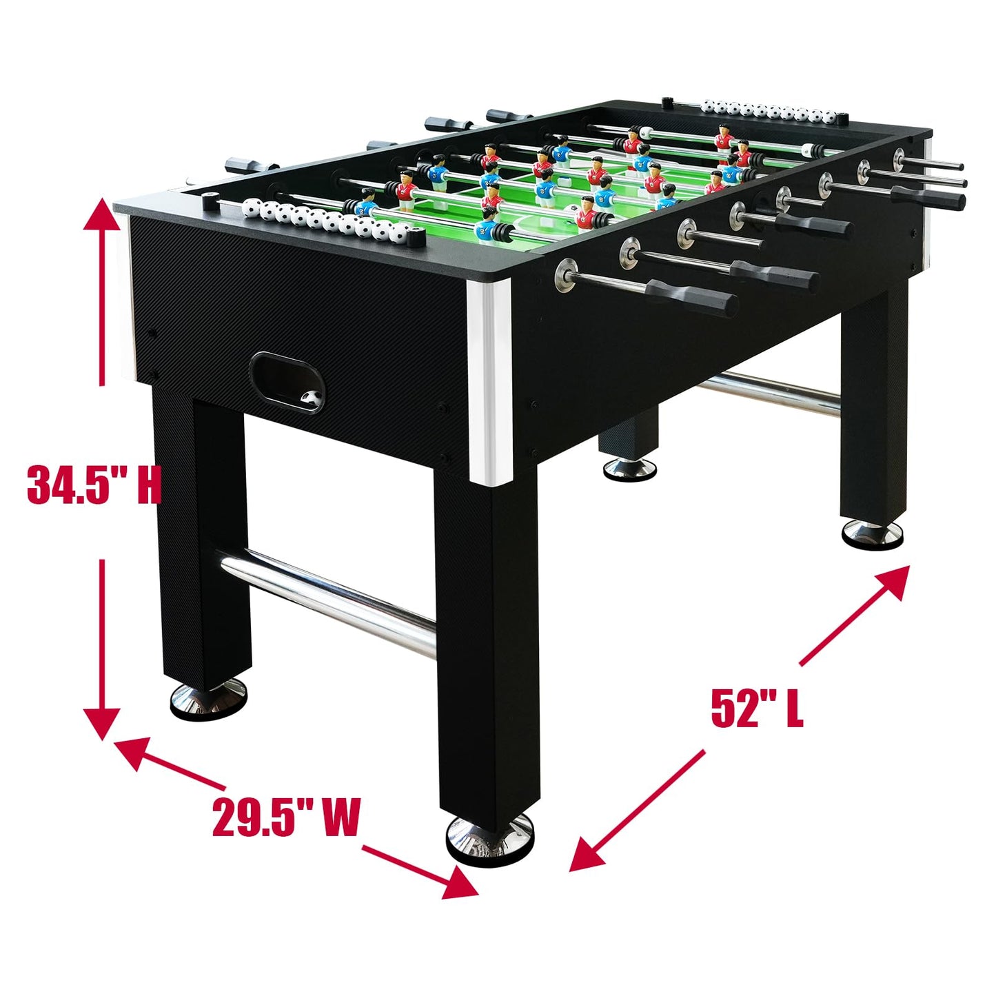 Seydrey 55-Inch Competition Foosball Table, Wood Finish with Black Legs (Black 55inch)