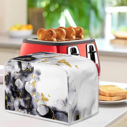 Marbling Butterfly Print 2 Slice Toaster Dust Cover, Kitchen Microwave Oven Cover, Anti Dust and Fingerprint