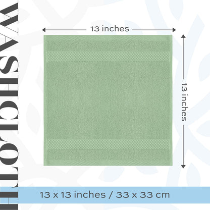 13x13 Inch 650 12 Pack, White Classic Luxury Cotton Washcloths - GSM Turkish Cotton | Hotel, Spa, Bathroom Face Towel |