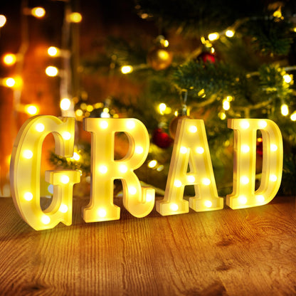LED Light Up Letters GRAD Sign for Graduation Party Decorations 2025,Congrats Grad Yard Signs,Table Decorations,Grad Letters & Party Supplies for Graduation Celebrations