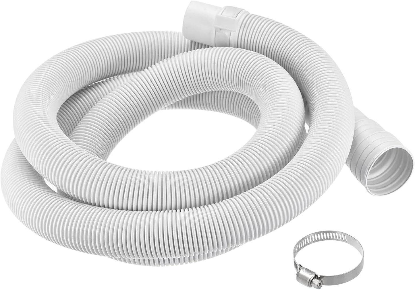 PATIKIL Universal Washing Machine Drain Hose Extension Kit 4.92ft White with Clamp and U-Bend Hose Holder