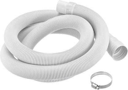 PATIKIL Universal Washing Machine Drain Hose Extension Kit 4.92ft White with Clamp and U-Bend Hose Holder