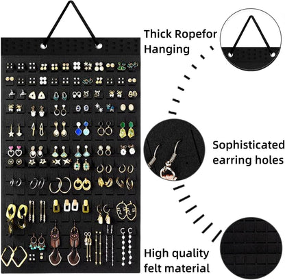 Hanging Earring Holder Organiser, Brooch Pin Display Board with 150 Slots for up to 300 Pairs of Earrings/Pins, Storage