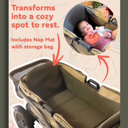 Gladly Family Anthem 4 Quad All-Terrain Wagon Stroller Adventure Bundle, Forest