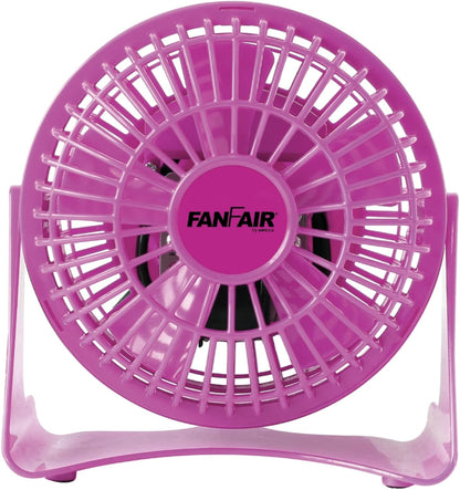FanFair Mini High Velocity 4 Inch Personal Fan - Quiet Cooling, Tilt Up and Down, Safe for Bedroom, Home or Office,