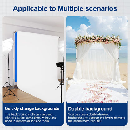 EMART 10x10 ft Double Crossbar Heavy Duty Backdrop Stand, Adjustable Pipe and Drape Photo Booth Frame for Wedding, Party, Christmas, Birthday Decorations