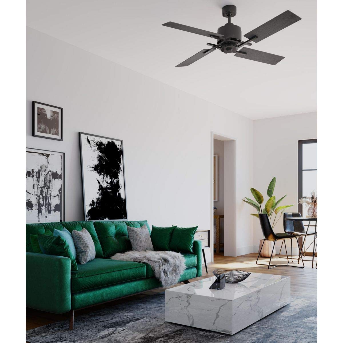Progress Lighting Bedwin Collection 56" Four-Blade Graphite Ceiling Fan