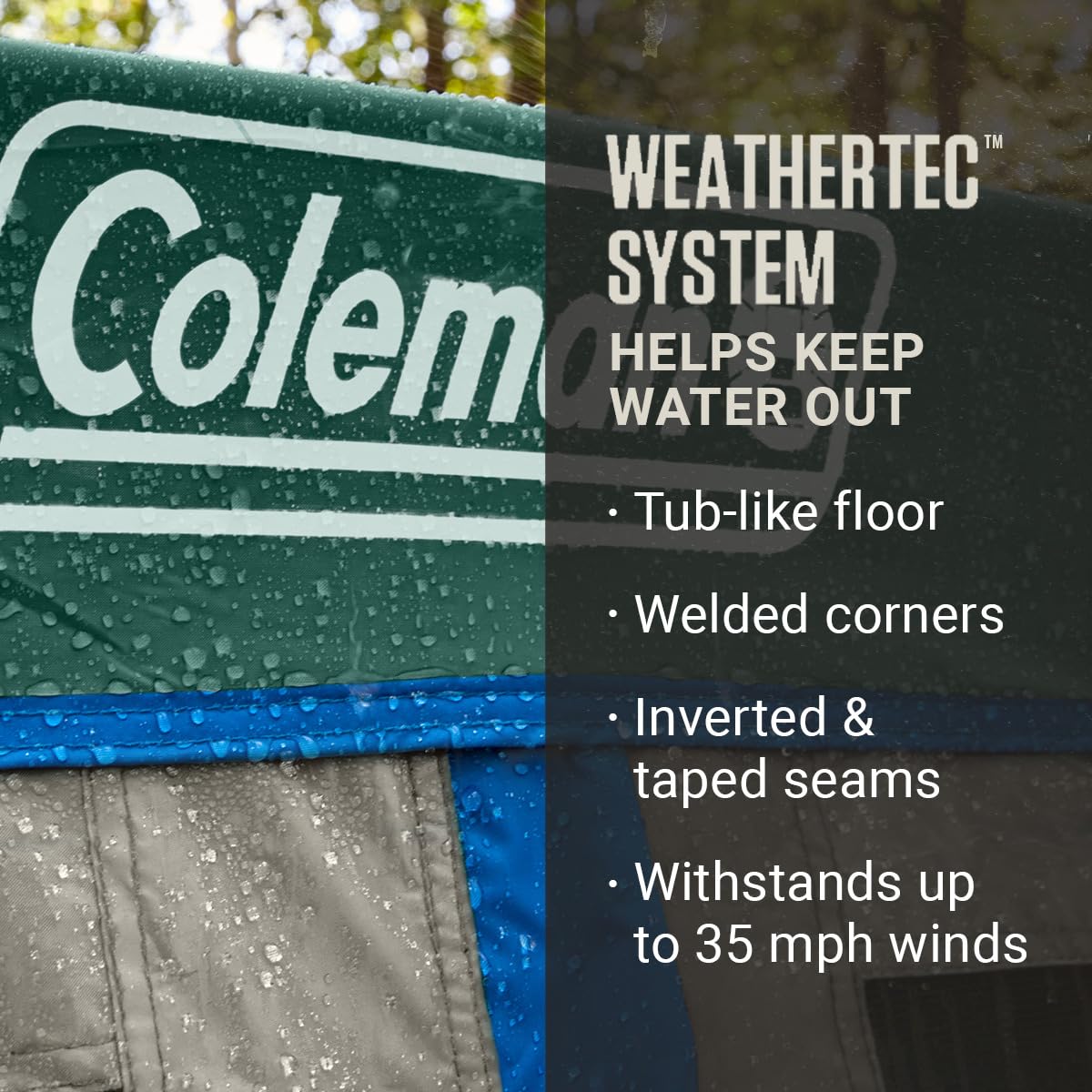 Coleman Skylodge 12-Person Tent with Rainfly & Screened Porch, Weatherproof Family Tent Fits 4 Queen-Sized Airbeds, Color-Coded Poles & Sleeves