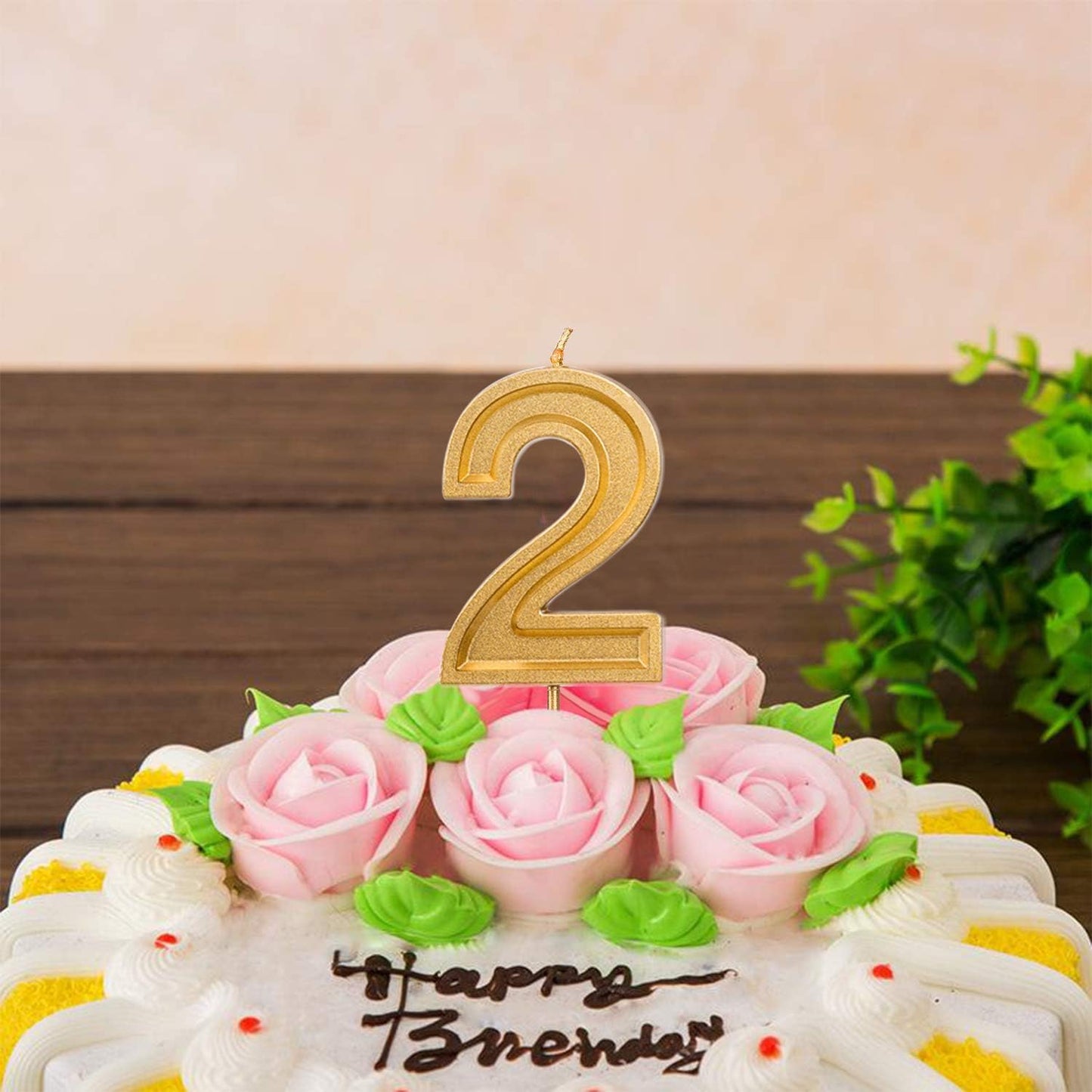 Luter 2.76 Inches Large Birthday Candles, Gold Glitter Number Candles for Cake Topper Decoration for Parties