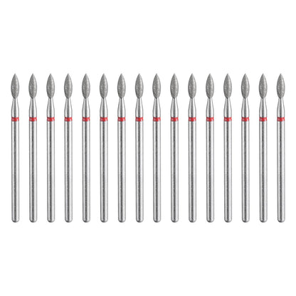 HARFINGTON 16pcs 200-230 Grits Diamond Grinding Bit 2.6mm Oval Head 2.35mm Shank 2.6mm Length Stone Sanding Drill Bits Rotary Tool for Ceramic Glass Nails Grinding Polishing