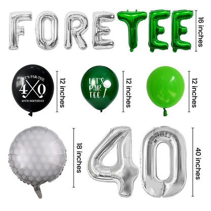 40th Birthday Decorations for Men, Golf Themed Happy 40th Birthday Party Decorations Balloons Numbers Banner Accessories Gifts for Men