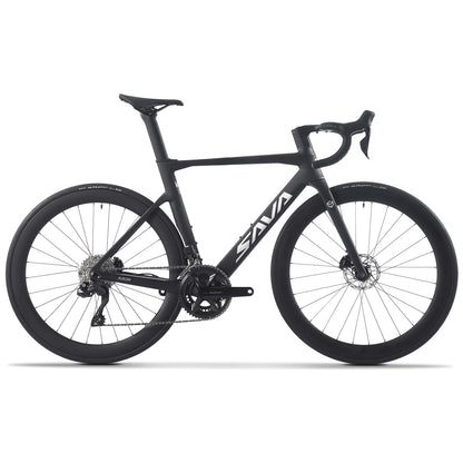 SAVADECK Carbon Road Bike, Lightweight 24-Speed Shifting Road Bicycle with Shimano 105 Di2 7170 Groupset, Carbon Frame with 700C Carbon Wheelset Disc Brake, Integrated Design Race Bikes for Adults