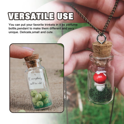 Wshxjzyay 60 Pieces 1 ml Small Glass Bottles with Cork Lids, Mini Glass Wishing Bottles, Empty Spell Jars for Theme Party DIY Crafts Christmas Tree Decoration