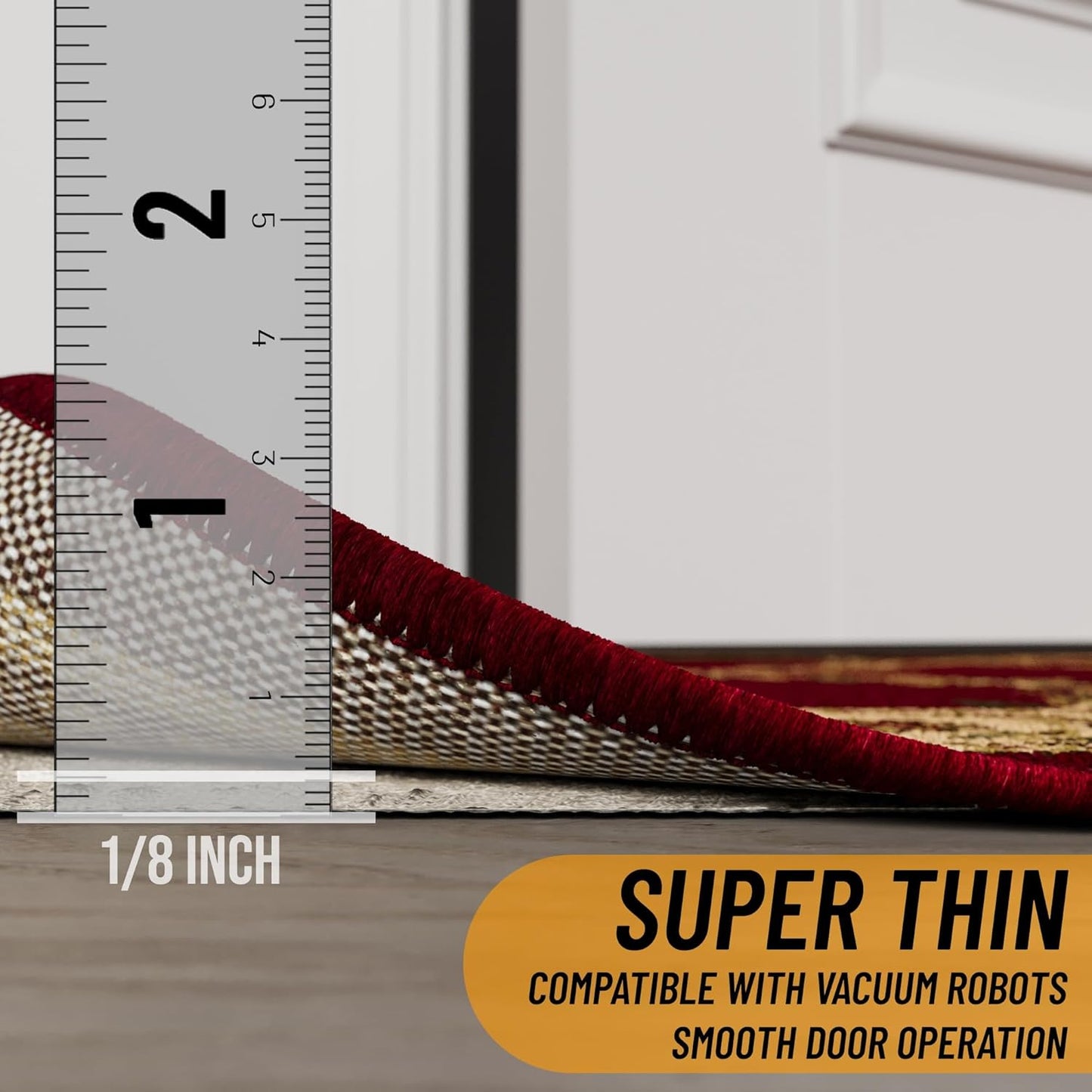 2'7" 7' 1/12 Inch Ottomanson x Non-Slip Rug Pad Gripper Ultra Thin Dual Surface Felt + Rubber Gripper - Safe for All