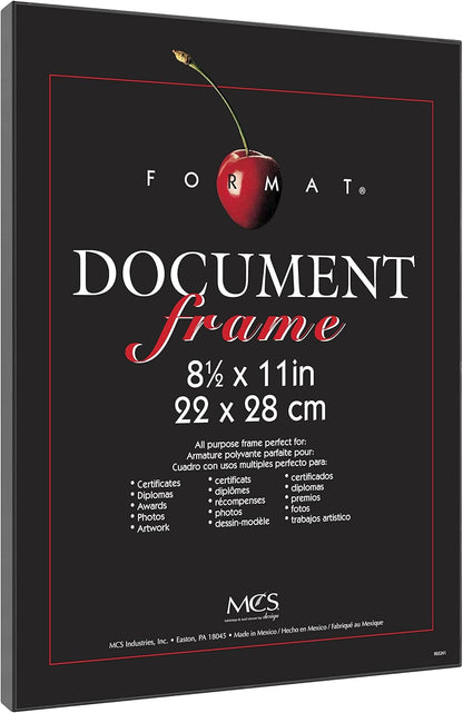 MCS 8.5x11 Diploma Frame, Black Picture Frame for Wall Hanging or Tabletop, 1-Pack