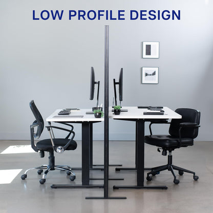 VIVO Modular Wall System, 2 PET Panels, Modern Professional Office Cubicle Dividers, Freestanding Privacy-Screen, 66 inches High, Light Gray, Black Frame, PP-MWS63B