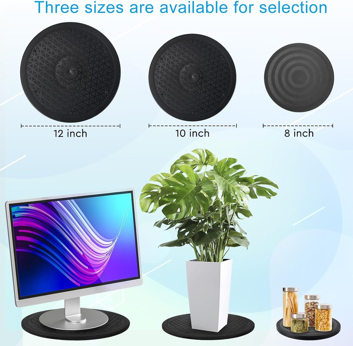 12 Inch (360 Lazy Susan Turntable Organizer, Eichzer Premium Heavy Duty Rotating Swivel Stand with Steel Ball Bearings