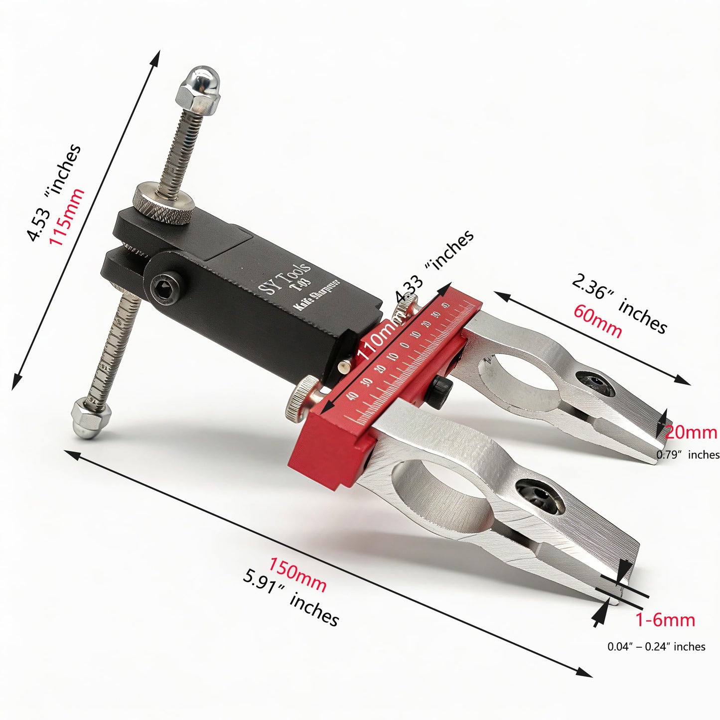 T-03 Aluminum Precision Fixed-Angle Knife Sharpener Tool Professional Knife Sharpening System | 304 Stainless Steel Knurled Nut for Angle Adjustment, 360° Flip, Laser‑Etched Angle Scale, Dual Clamps