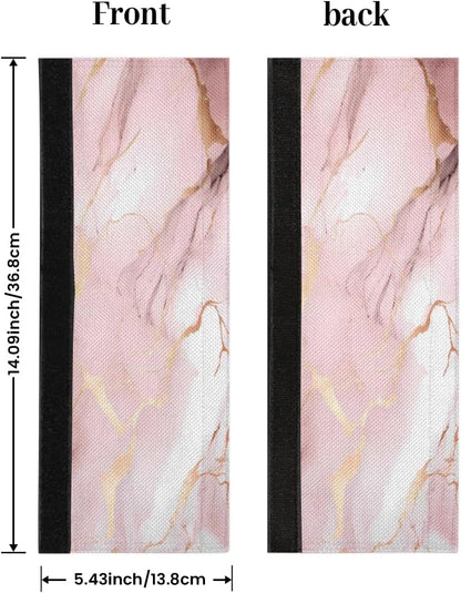 Pink Rose Gold Marble Print Refrigerator Door Handle Covers, Set of 2 Kitchen Appliance Handle Protectors