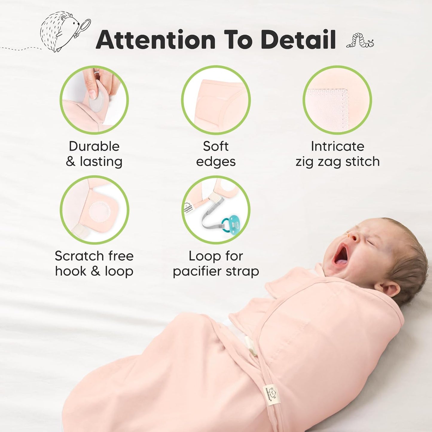 Organic Baby Swaddle Sleep Sacks by [Brand Name] - Soft & Snug for Newborns 0-3 Months | 3-Pack in Angelic