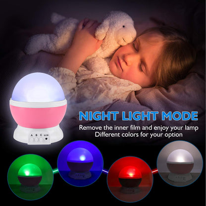 Night Light for Kids, Kids Night Light Nebula 360 Degree Rotation - 4 LED Bulbs 12 Light Color Star Projector Changing with USB Cable, Romantic Gifts for Men Women Children