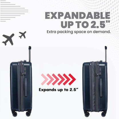 Spyder Traverse 3 Piece Carry On & Checked Suitcase Set with 360° Spinner Wheels, TSA Approved Lock (20 Inch, 25 Inch, 29 Inch), Deep Blue