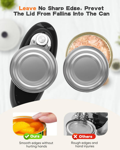 Electric Can Opener, Can Opener Electric Fits All Can Sizes, One Touch USB Rechargeable Automatic Can Opener for Kitchen and Seniors with Arthritis, Chef, Portable Kitchen Gadgets