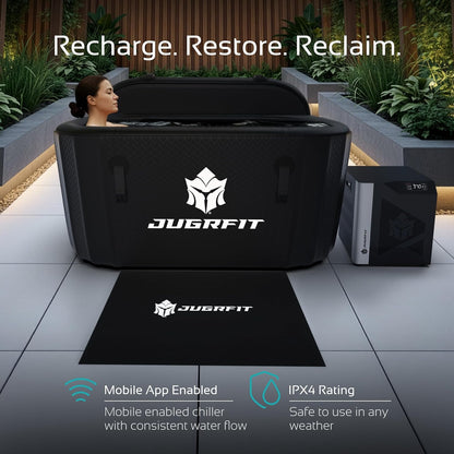 JUGRFIT 121-Gallon Luxury Pro-Grade Cold Plunge Tub with 1050W Water Chiller – Ice-Free At-Home Recovery, Built-In Filtration, Weatherproof & Durable