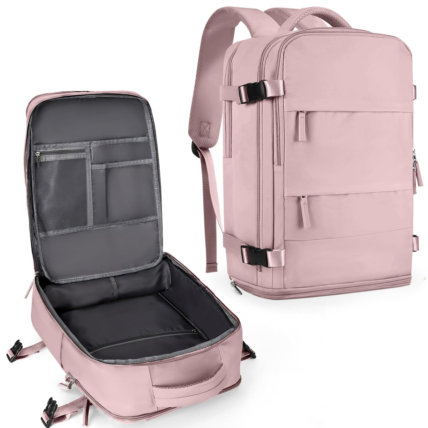 coowoz Travel Backpack Carry On for Women Man Gym Backpacks with Laptop Compartment Mochila de Viaje Teacher Personal Item Backpack Airplane Accessories Must Haves Grey Small