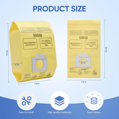 BIHARNT 20 Pack vacuum bags Compatible with Kenmore Canister 5055, 50557,50558 and Type C,C-18, 53292, 200 Series, 400 Series, 600 Series, 700 Series, 800 Series Vacuum