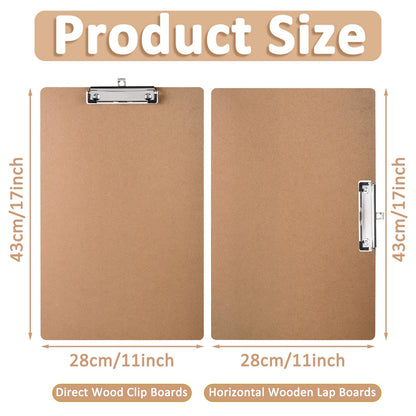 Jspupifip 2 Pack 11x17 Clipboards with Low Profile Clip, Extra Large Wood Clipboard Horizontal Art Drawing Board Vertical Wooden Clip Board Landscape Clipboard for Drawing Office School Supplies
