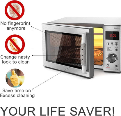 OUGAR8 Microwave Door Handle Covers for Kitchen Appliances, Gray Plush, 6" L, Protective Cloth Protector