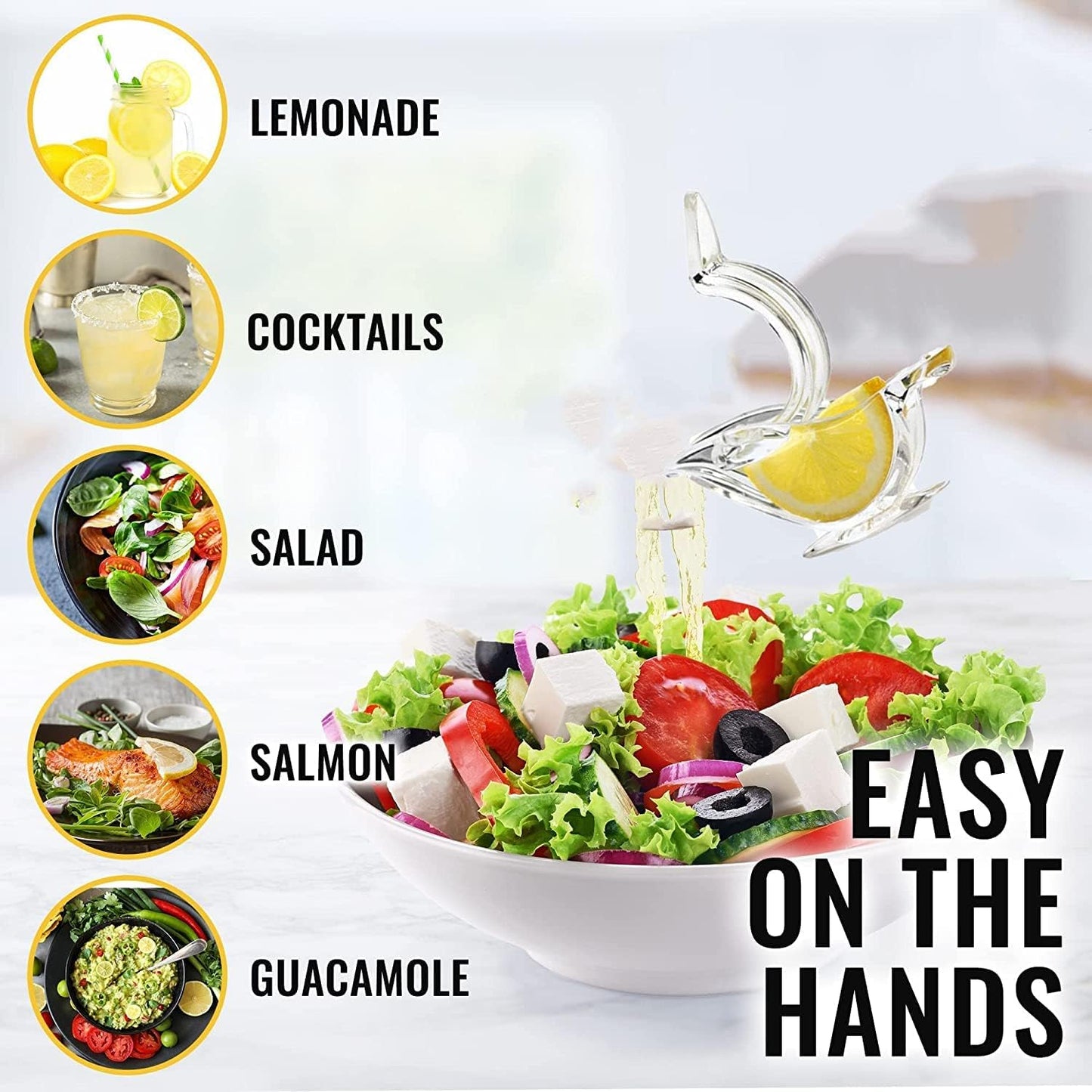 New Acrylic Manual Lemon Slice Squeezer, Portable Transparent Fruit Juicer, Hand Juicer for Orange Lemon